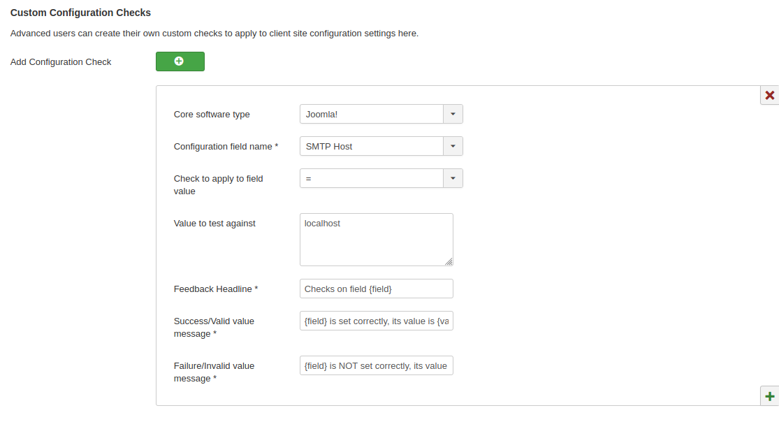 Custom config checks