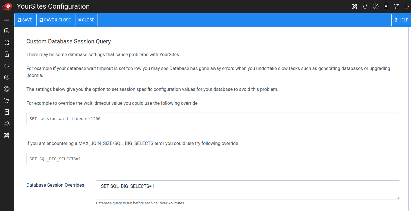 Custom Database Session Query