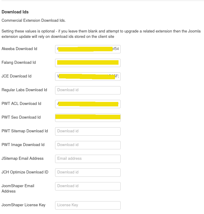 Download ID configuration